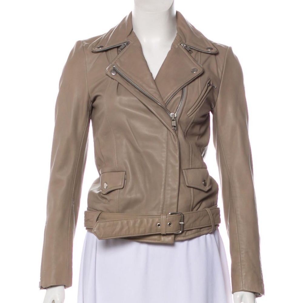 Maje Leather Moto Jacket Size 4 (US) 36 (FR)